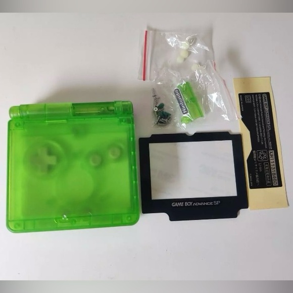 Clear Green GBA SP Housing Shell IPS & Regular Ready for Game Boy Advance SP